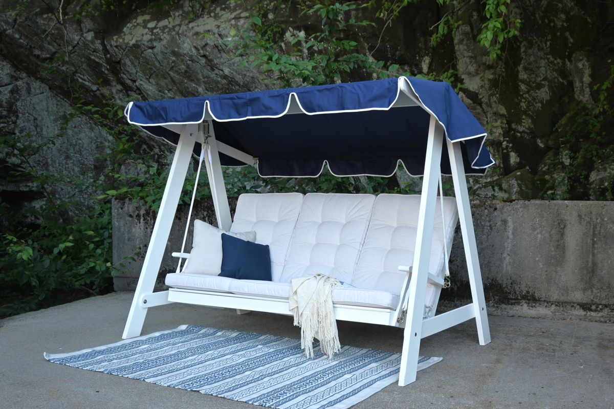 Dalom Typ hammock med tak - hvit/Navy tak