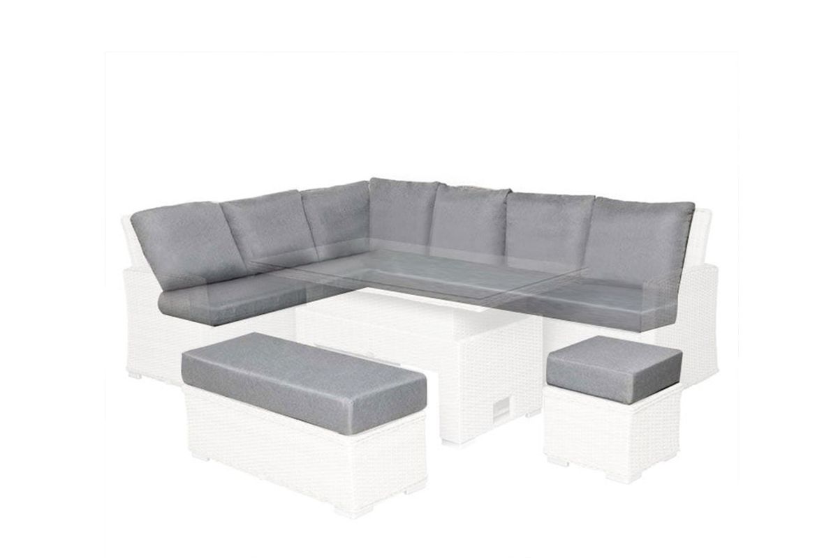 Luna putetrekk sett til hjørnesofasett - design Harmonigrå, 15 putetrekk