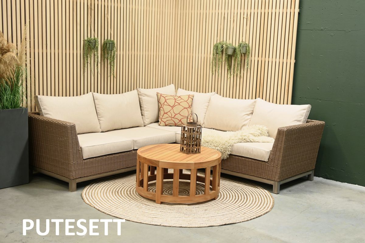 Unitex 65 putesett for hjørnesofa - design Krembeige, 11 puter 