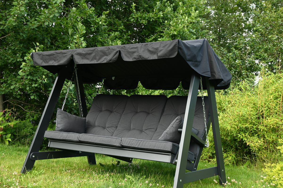 Dalom hammock med tak - orkangrå/sort tak
