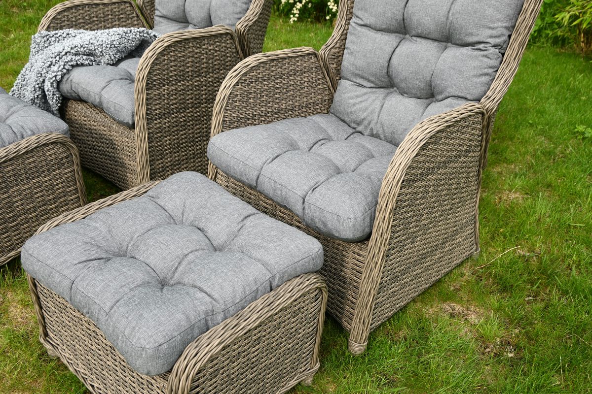 Allround Flock putesett til hvilestolsett - design Fibergrå, 4 puter