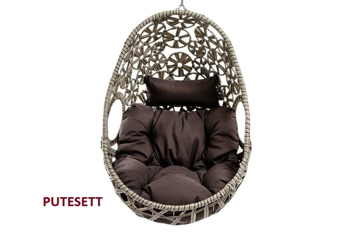 Bali putesett til hengestol - design Nougatbrun, 2 puter