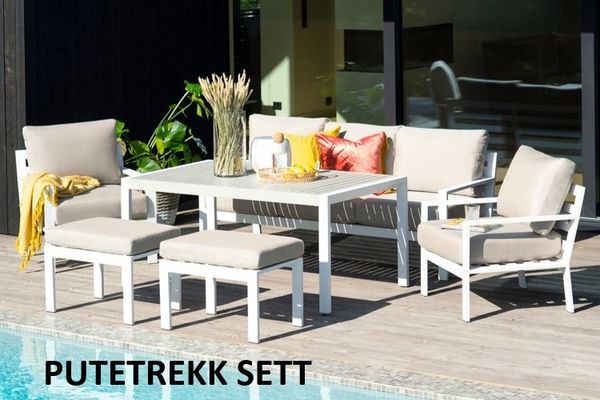 Hovedbilde Emma putetrekk sett 3+1+1 - design Lys gråbeige, 12 putetrekk