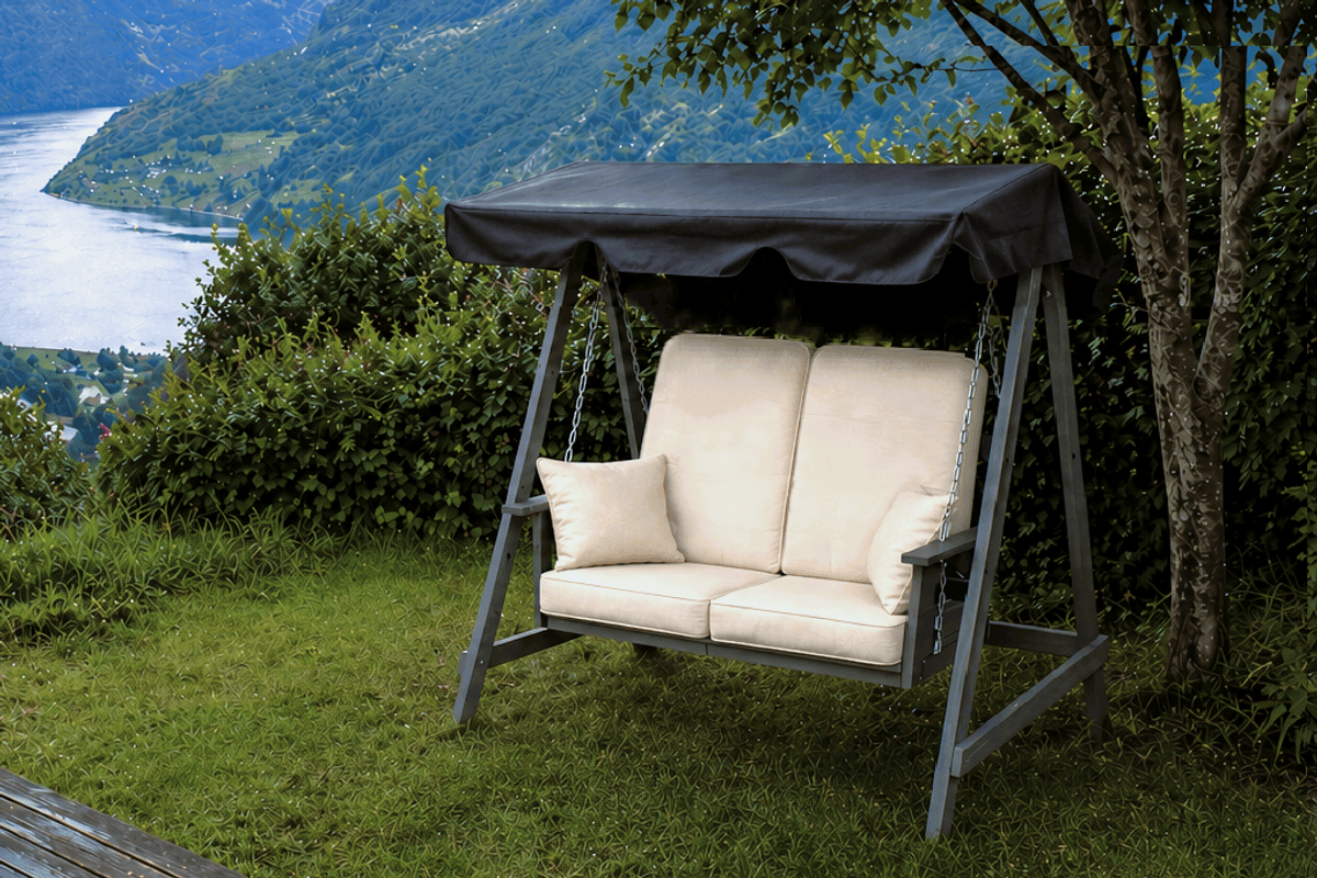 Mellby Duo hammock m/tak - grå/sort