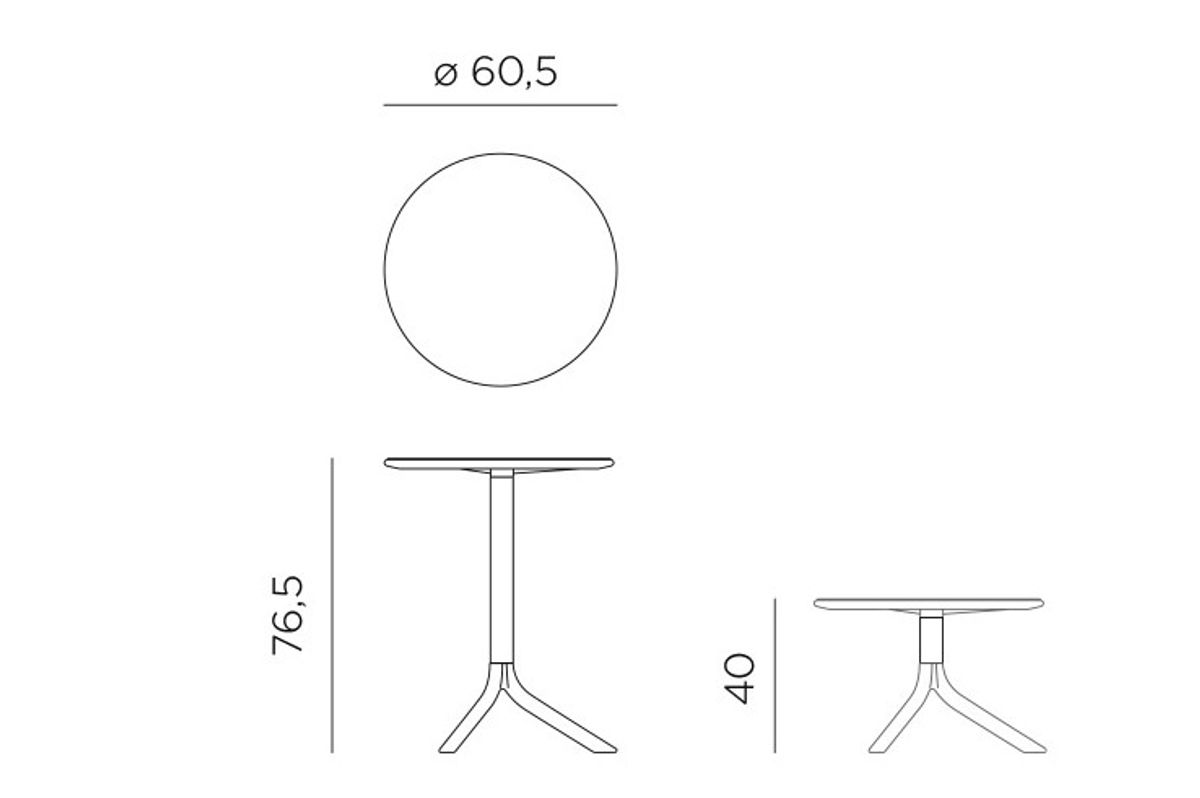 Nardi Cassia sett 2 spisestoler+bord Ø60 cm - kaktusgrønn/cordabeige