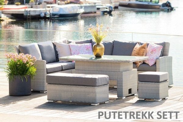 Hovedbilde Luna putetrekk sett til hjørnesofasett - design Harmonigrå, 15 putetrekk