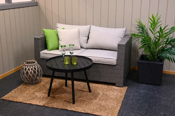Hovedbilde Cube sett 2-S sofa m/puter+rundt loungebord - gråmelert/strandgrå