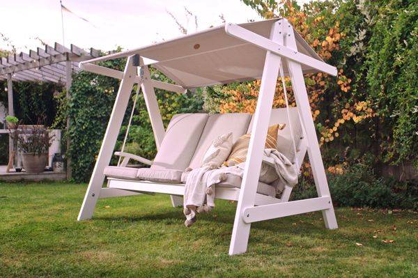 Hovedbilde Aspøy komplett hammock m/ tak og puter - hvit/panamabeige