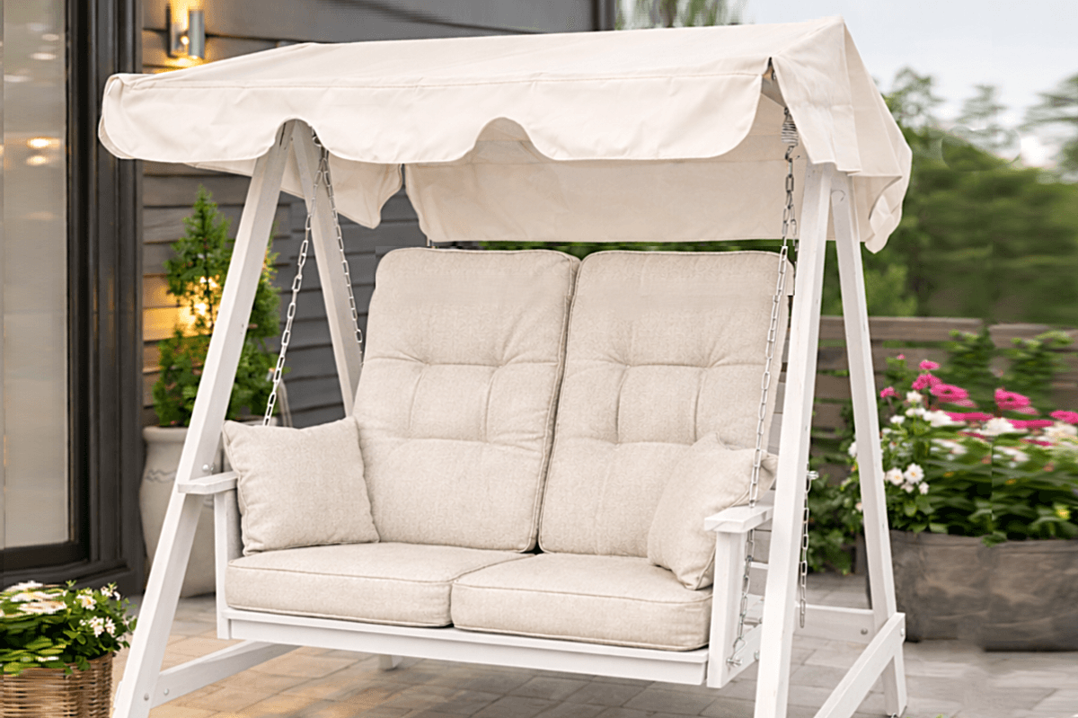 Mellby Duo hammock m/tak - hvit/beige