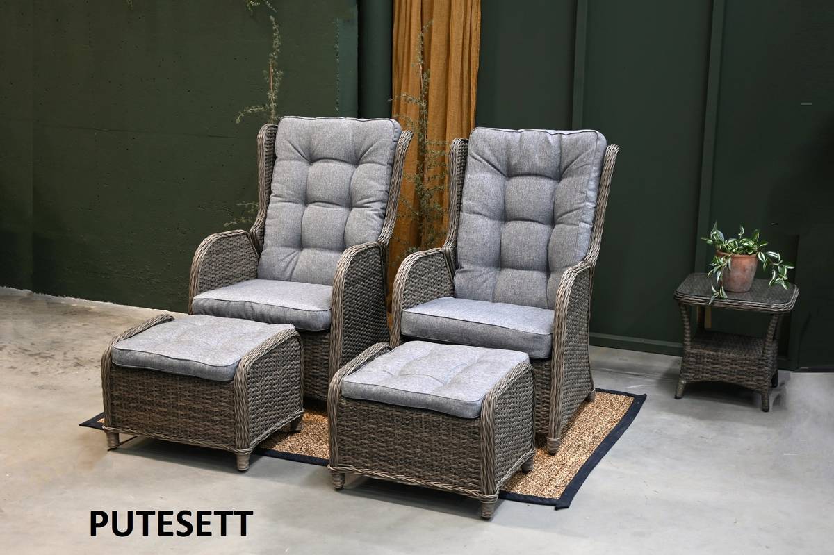Support Extra putesett til hvilestolsett - design Melangegrå, 4 puter 