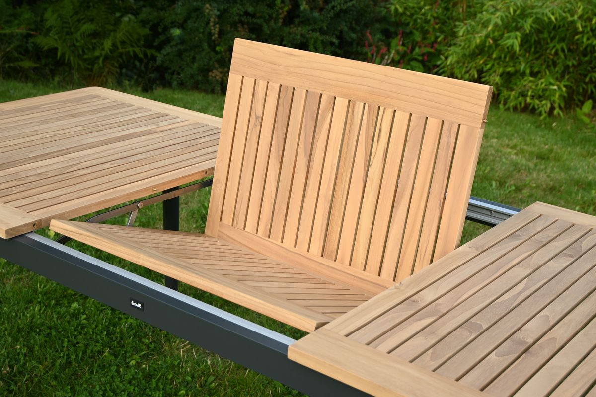 Skagen sett 6 klappstoler+uttrekksbord - teak