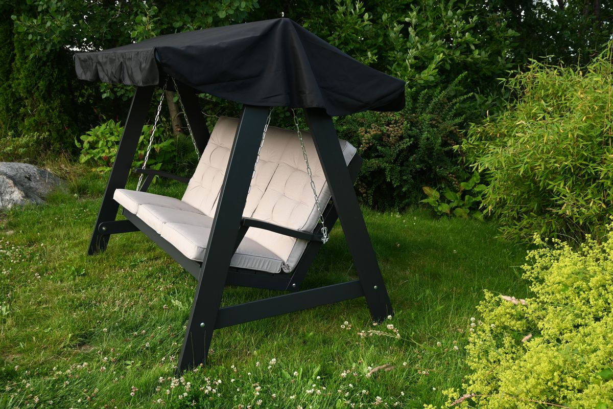Dalom hammock med tak - orkangrå/sort tak