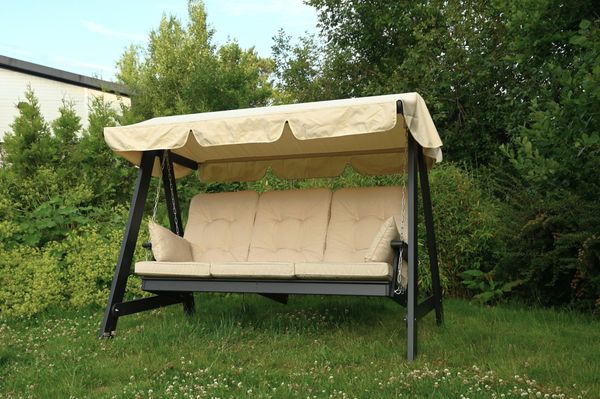 Hovedbilde Dalom hammock med tak - orkangrå/beige tak 