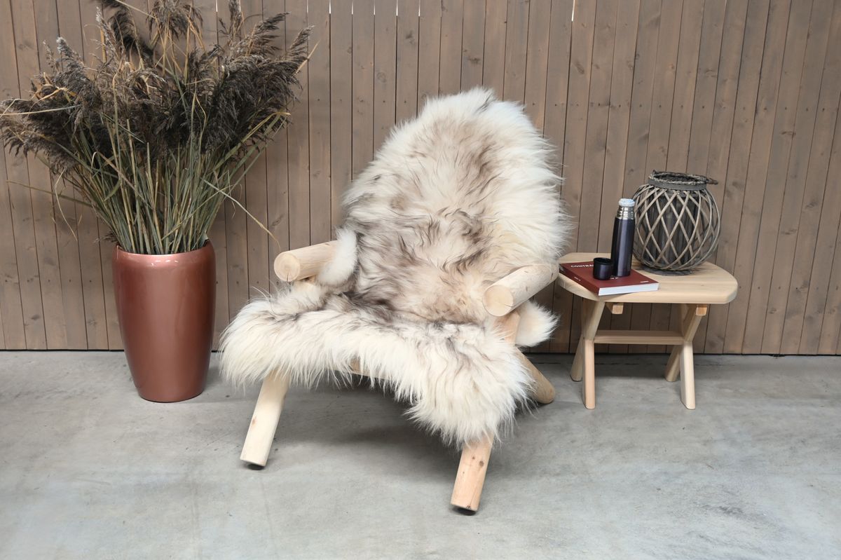 Sheepy saueskinn - ullhvit/gråmelert