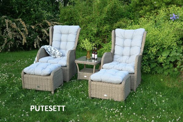 Hovedbilde Allround Flock putesett til hvilestolsett - design Skygrå, 4 puter