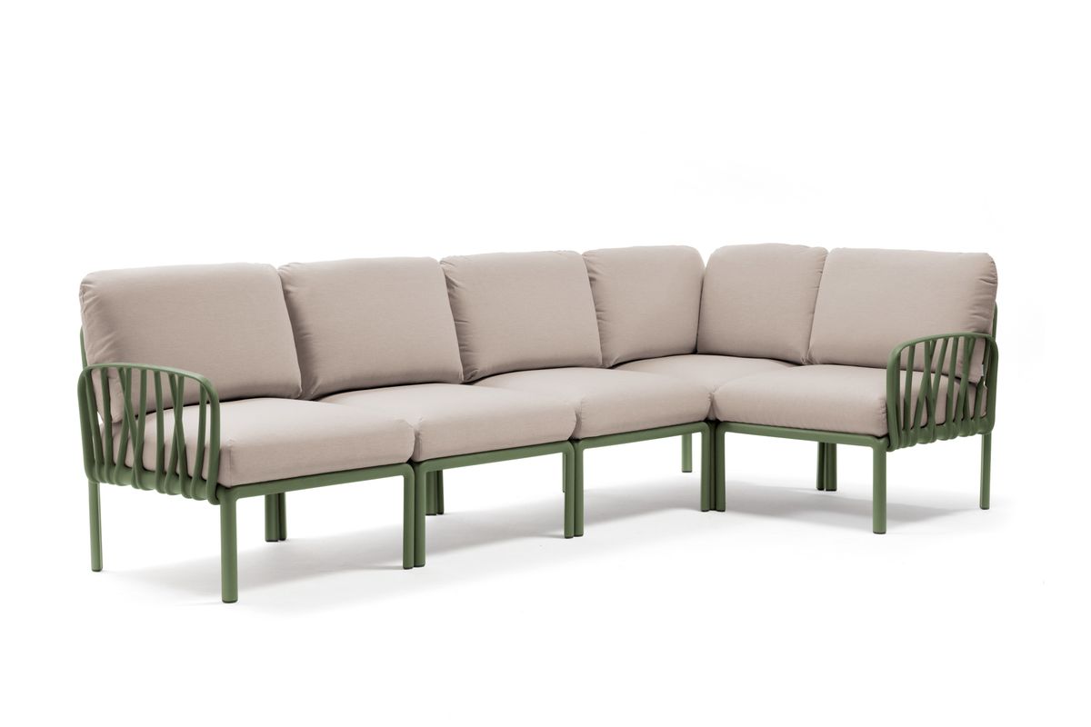 Nardi Komodo hjørnemodul m/puter - agavegrønn/canvasbeige