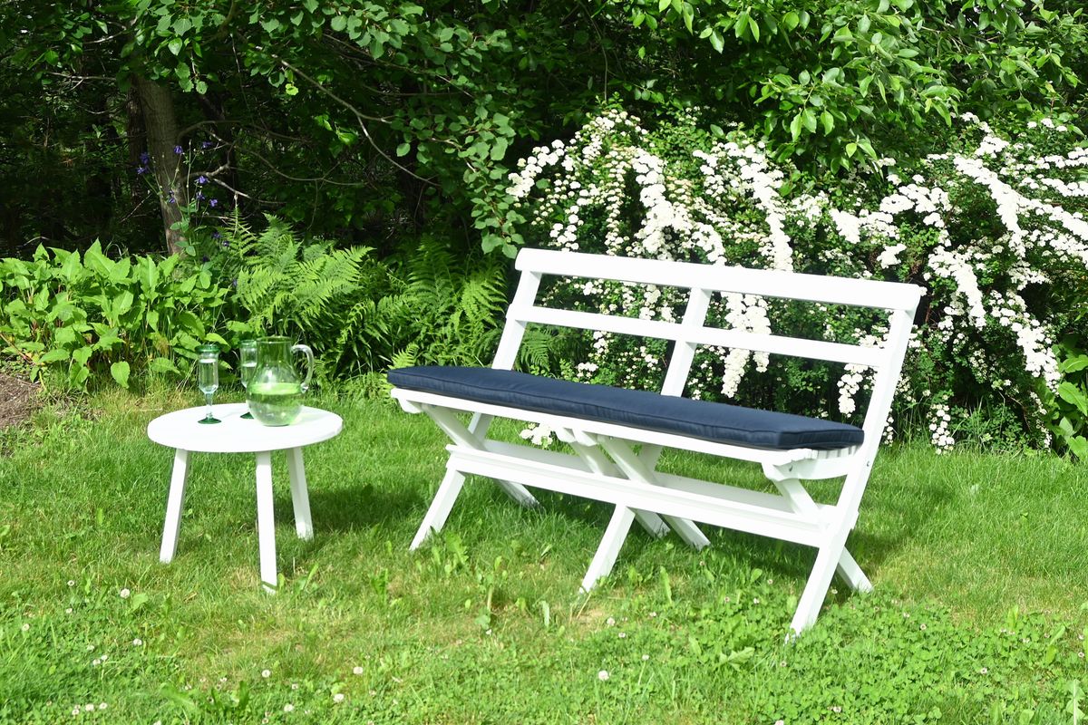 Torpet sett klappbenk+bord - hvit