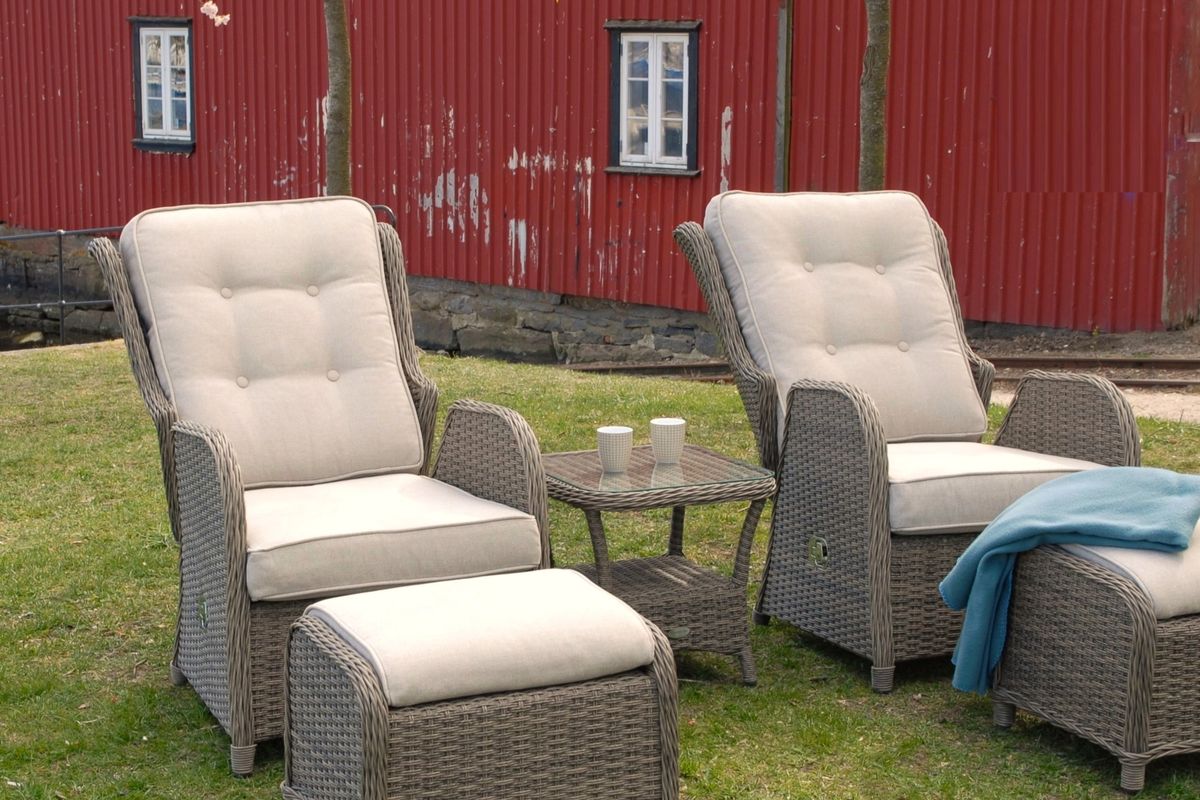 Caledonia putesett til  hvilestolsett - beigemelert, 6 puter