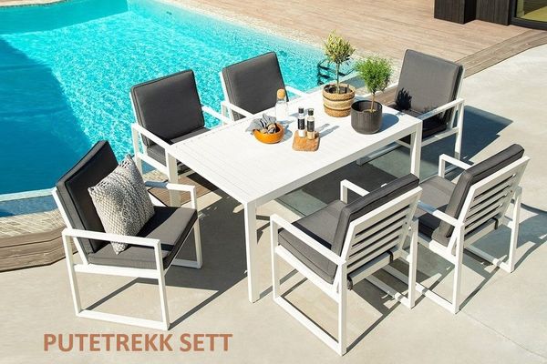 Hovedbilde Firenze 54 putetrekk sett til spisegruppe  - design Antrasittgrå, 12 putetrekk