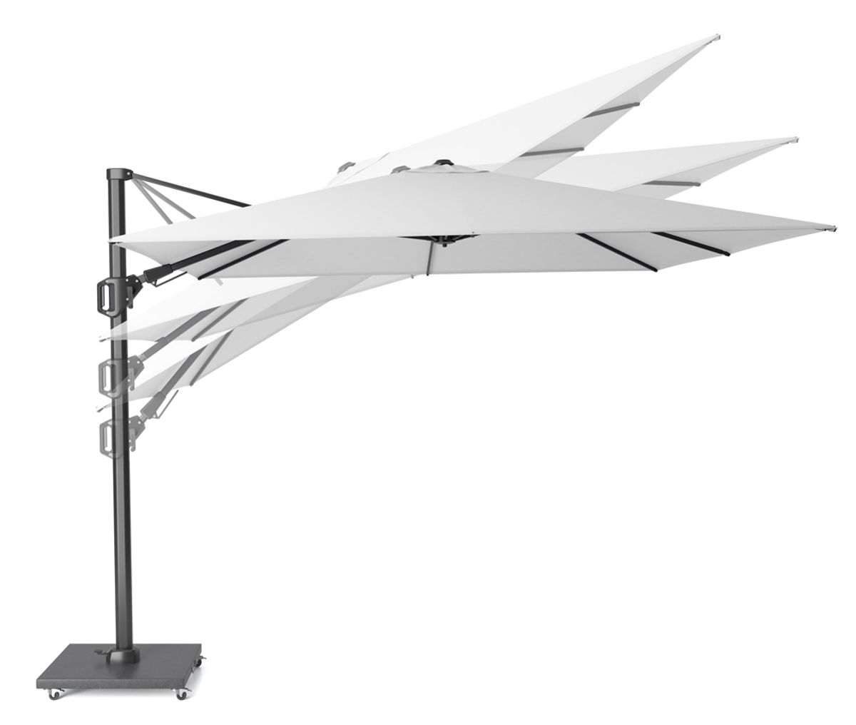 Platinum Challenger T2 hengeparasoll 300x300 cm m/kryssfot - sort