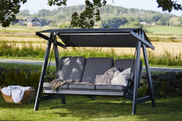 Hovedbilde Aspøy komplett hammock  m/tak og puter - orkangrå/panamagrå