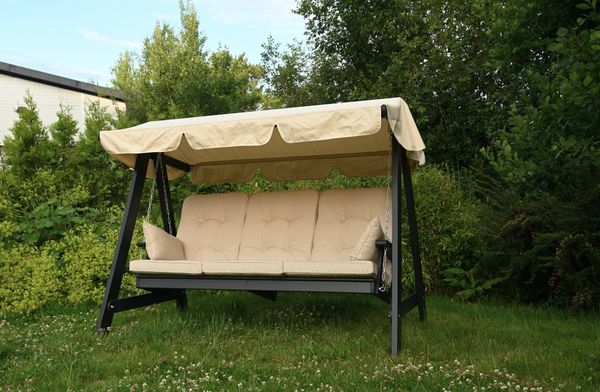 Hovedbilde Dalom hammock med tak - orkangrå/beige tak 