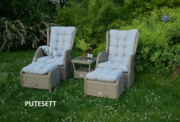 Hovedbilde Allround Flock putesett til hvilestolsett - design Skygrå, 4 puter