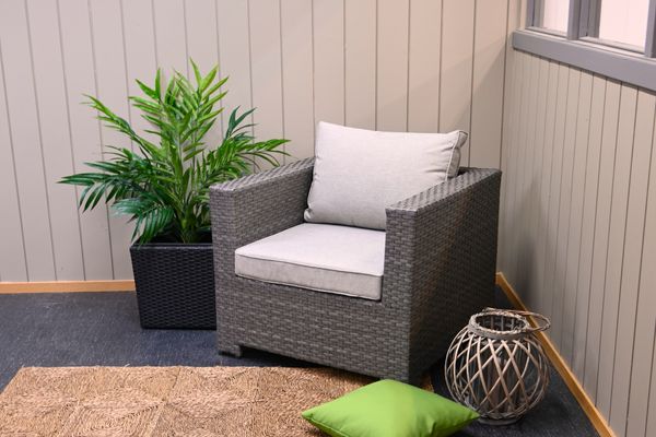 Hovedbilde Cube stol m/puter - gråmelert/strandgrå