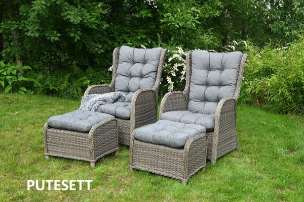 Hovedbilde Allround Flock putesett til hvilestolsett - design Fibergrå, 4 puter