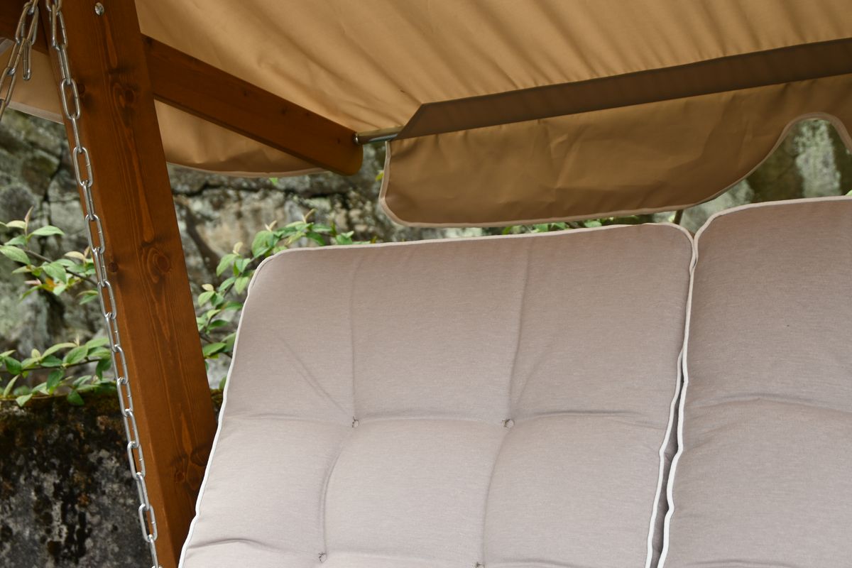 Dalom hammock med tak - kanel/jutebeige tak