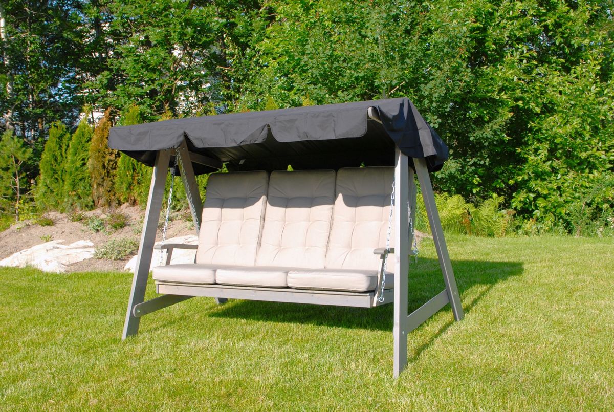 Dalom hammock med tak - grå/sort tak