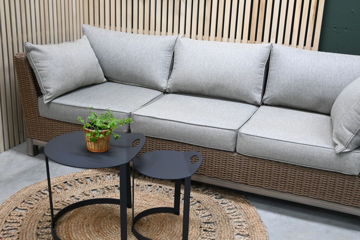 Concept 3-seter sofa m/puter - mørk natur/patinagrå