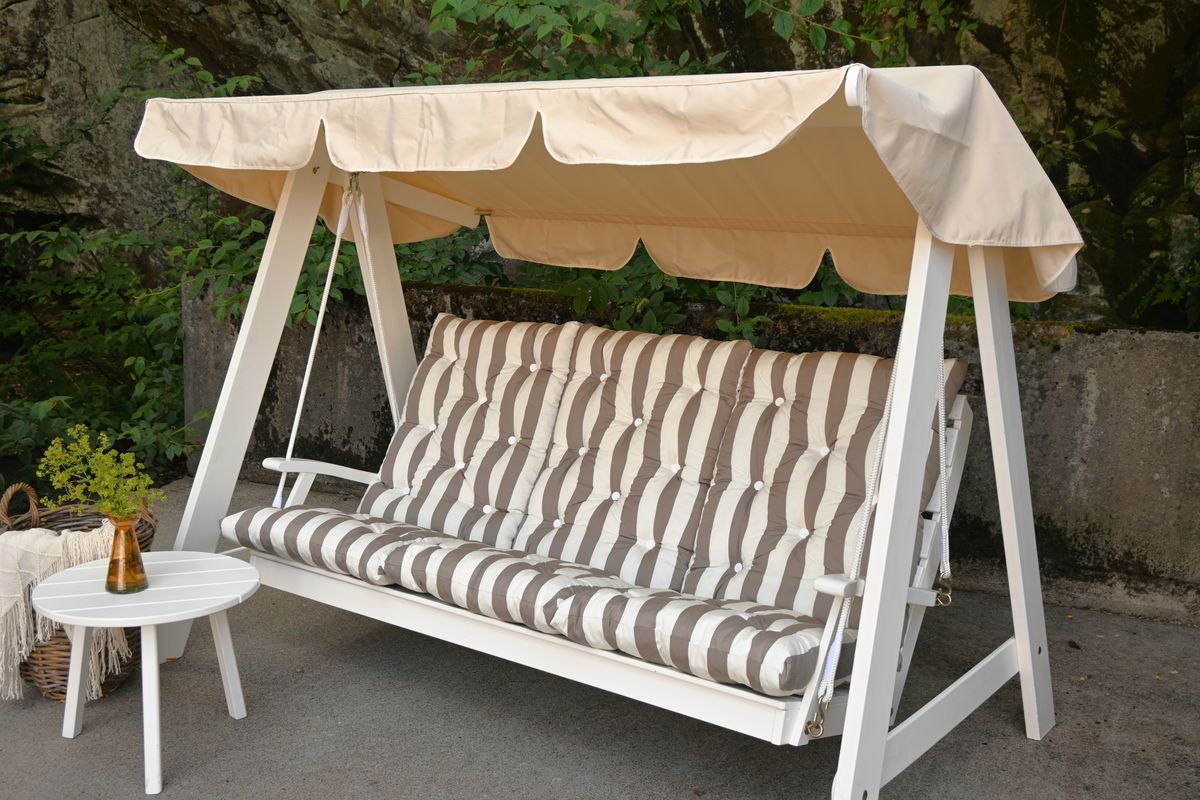 Flock Høy putesett for hammock - design Taupe stripes, 3 puter 