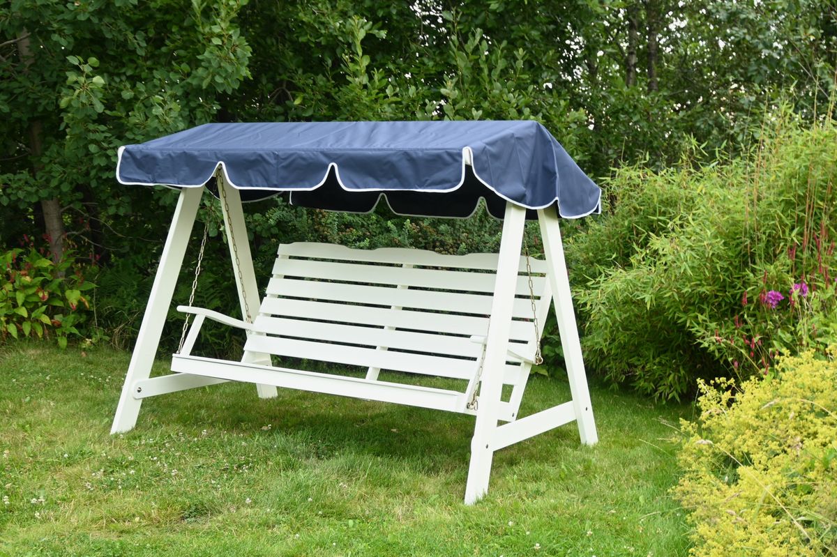 Dalom hammock med tak - hvit/Navy tak