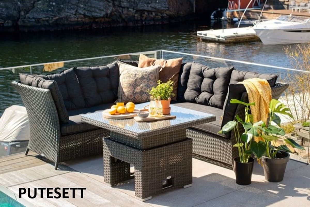 Silje putesett til hjørnesofa - design Sortmelert, 9 puter