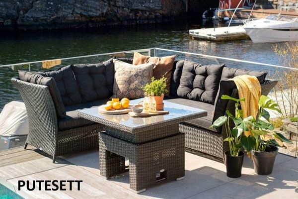 Hovedbilde Silje putesett til hjørnesofa - design Sortmelert, 9 puter