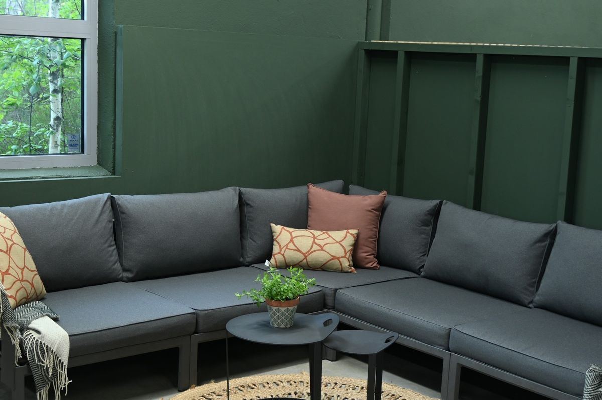 Unitex 75 putesett for hjørnesofa - design Sobergrå, 13 puter 