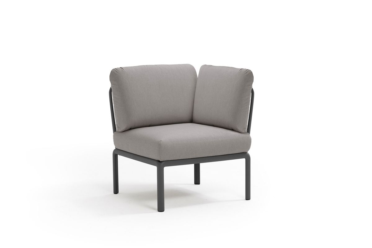 Nardi Komodo hjørnemodul m/puter - antrasittgrå/gråbeige
