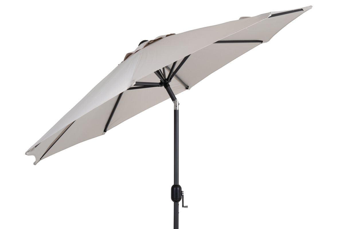 Cambre parasoll Ø250 cm m/sveiv - lys gråbeige