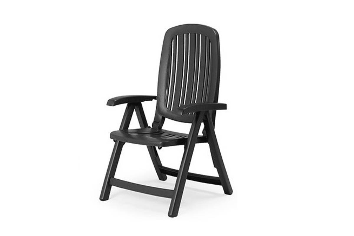 Nardi Salina sett 4 posisjonsstoler+bord 165x95 cm - antrasittgrå