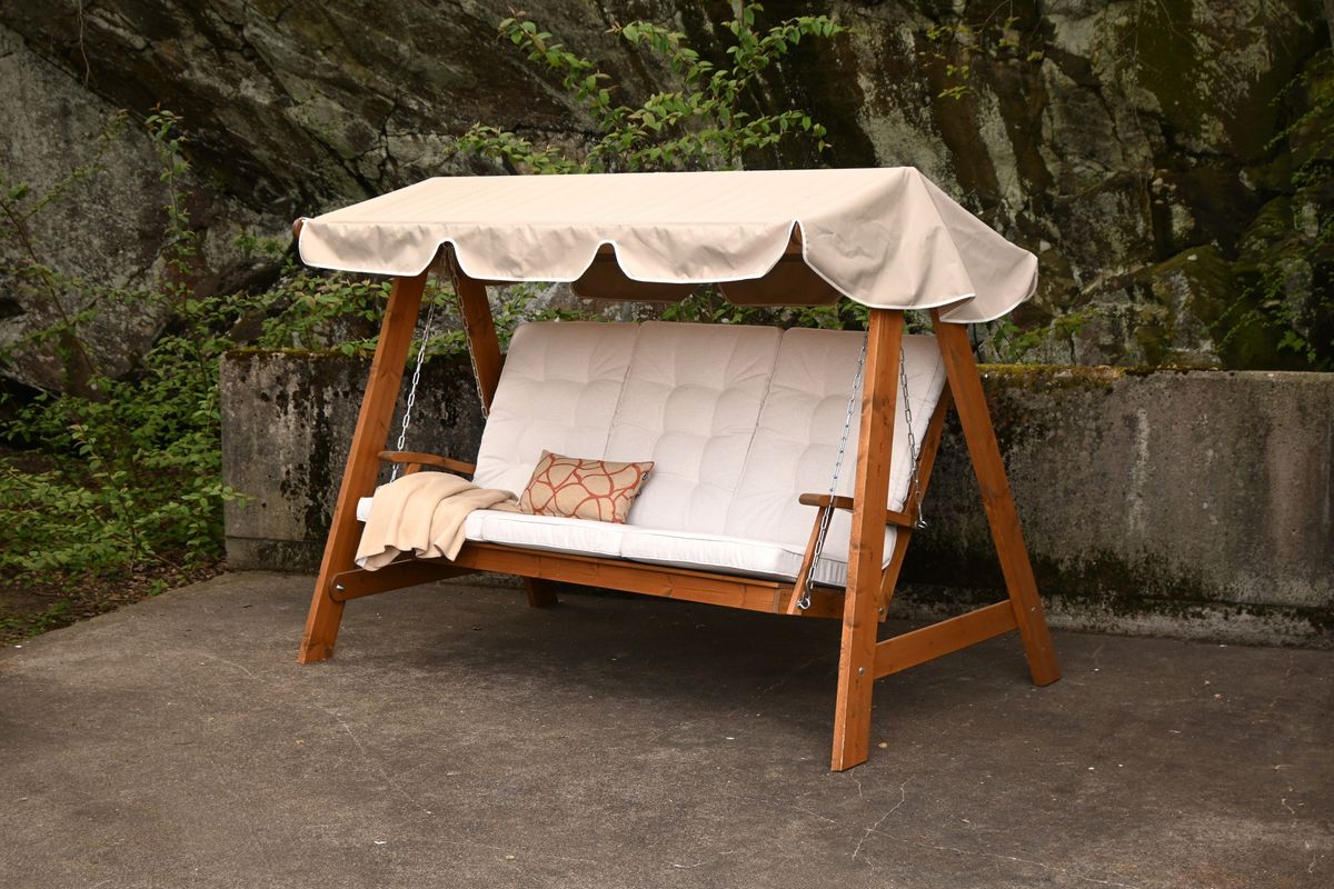 Dalom hammock med tak - kanel/jutebeige tak