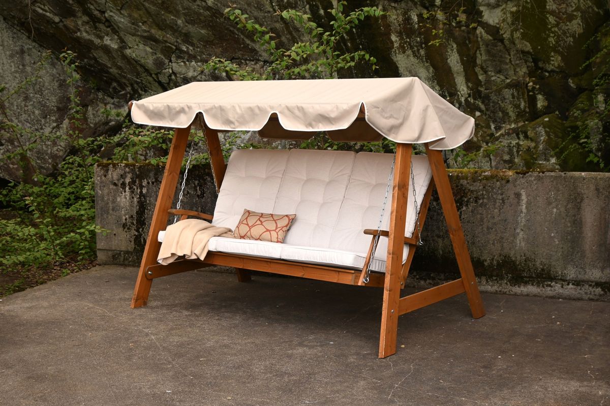 Dalom hammock med tak - kanel/jutebeige tak
