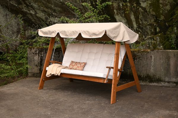 Hovedbilde Dalom hammock med tak - kanel/jutebeige tak